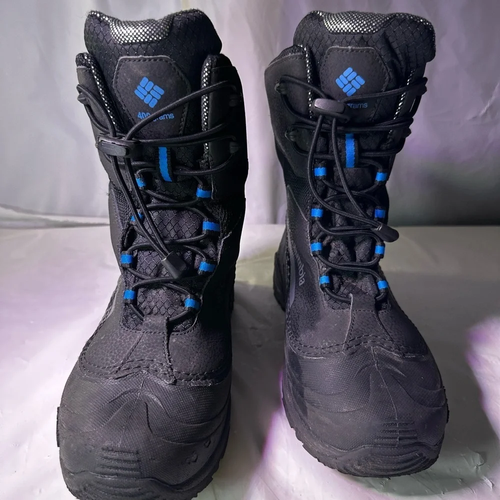 Columbia Black Boots with Blue Highlights